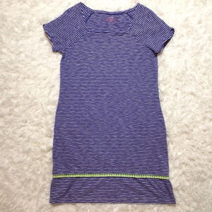 Vineyard Vines Square Neck Dress Stripe RicRac Crochet Coastal Boat Sail M S 8 6
